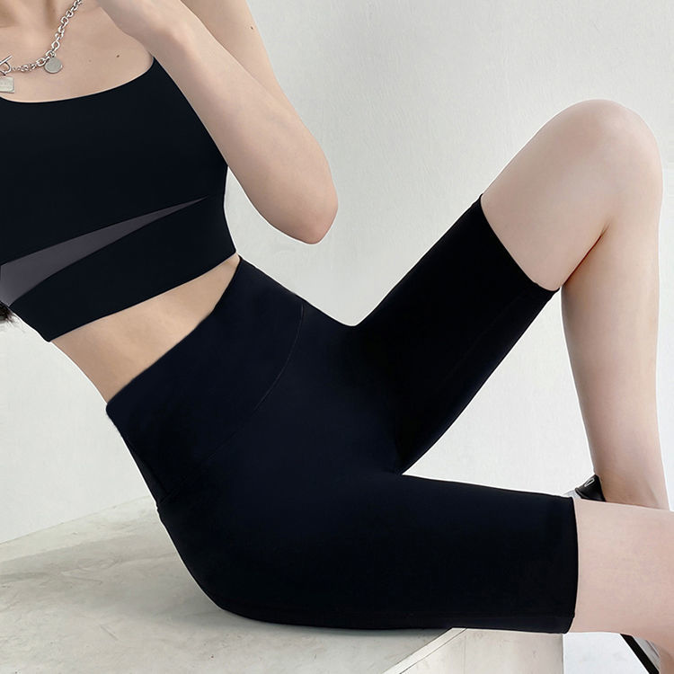 Yoga leggings women wear sharkskin shorts thin section tight elastic five-point cycling pants buttock safety pants summer