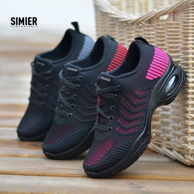 Simier新款气垫减震运动女鞋夏季透气防臭跳舞鞋软底防滑妈妈鞋女