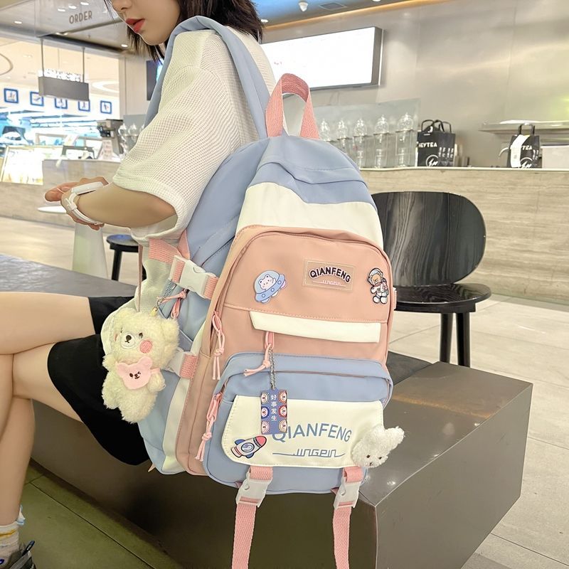 書包女ins森系百搭高顏值耐髒初中生背包高中級感雙肩包小學可愛