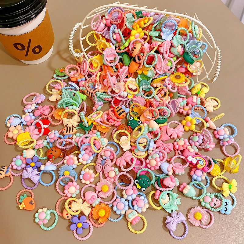 【80 pieces of rubber bands】Rubber bands for children's little girls tie a small pull and pull the head rope cute little princess does not hurt the hair head rope