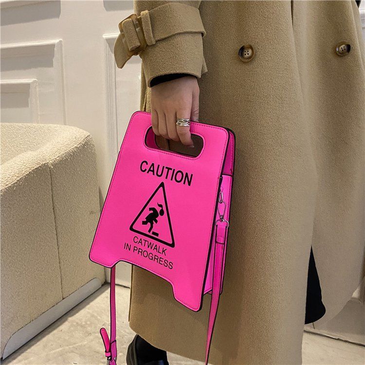 PU nouveau signe de stationnement personnalisé amusant créatif interdit de conduite mode fille sac à bandoulière marée_voghion.com