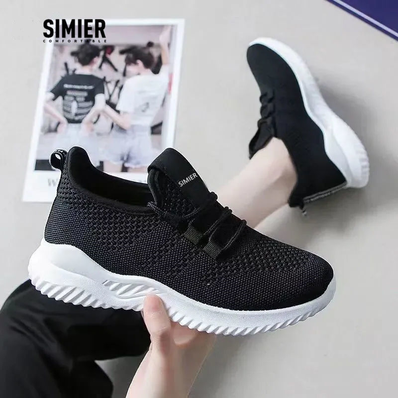 Simier女鞋网面运动鞋学生新款韩版潮鞋透气防臭网鞋舒适软底布鞋