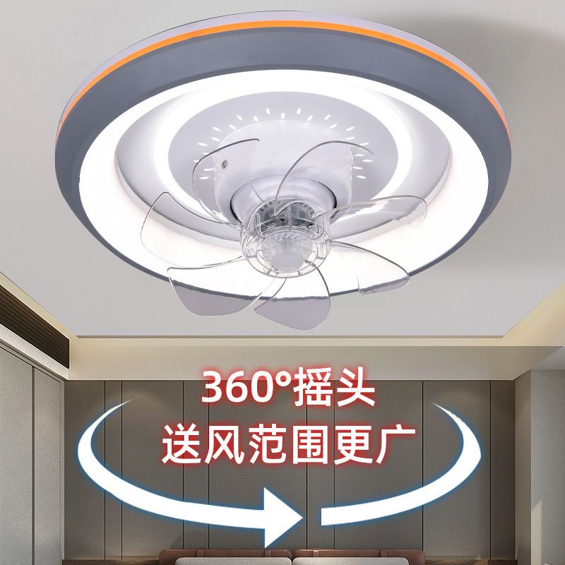 2022年摇头吸顶风扇灯吊扇灯卧室客厅餐厅超薄一体带电风扇吊灯