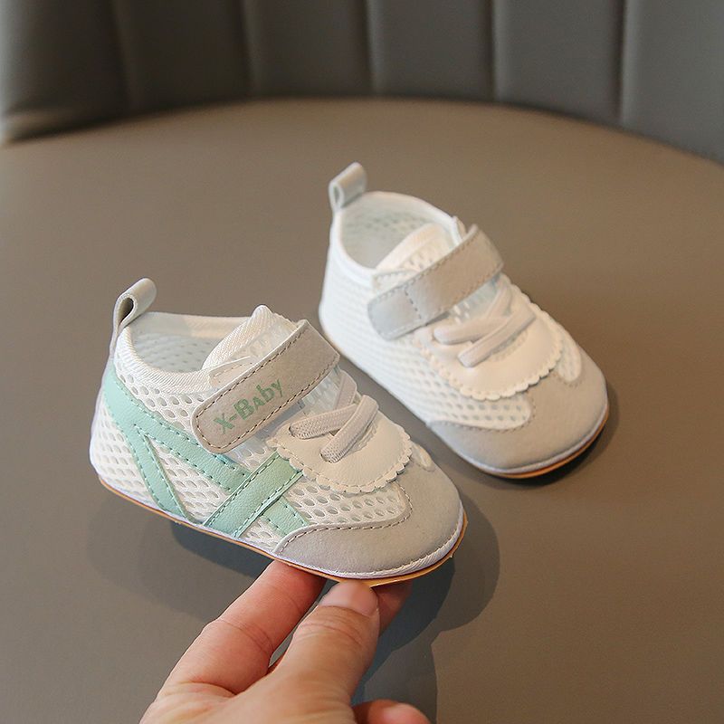 男宝宝步前鞋夏季0一1-2岁婴儿网面软底防滑学步鞋透气女宝宝鞋子
