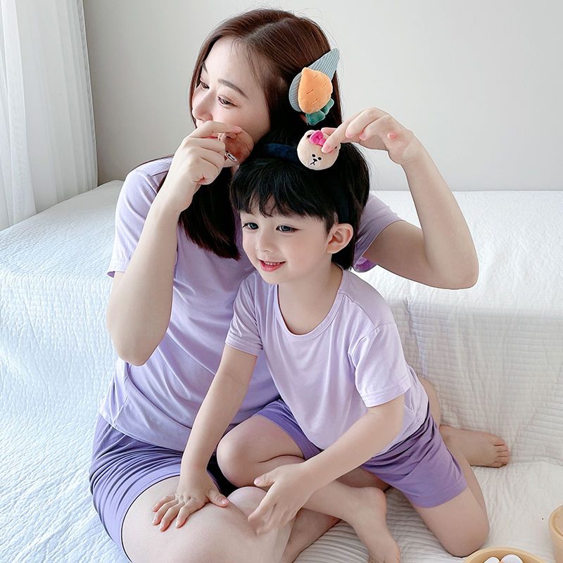 Modal children's pajamas for boys and girls in summer thin section short-sleeved home clothes for boys and girls air-conditioning suits