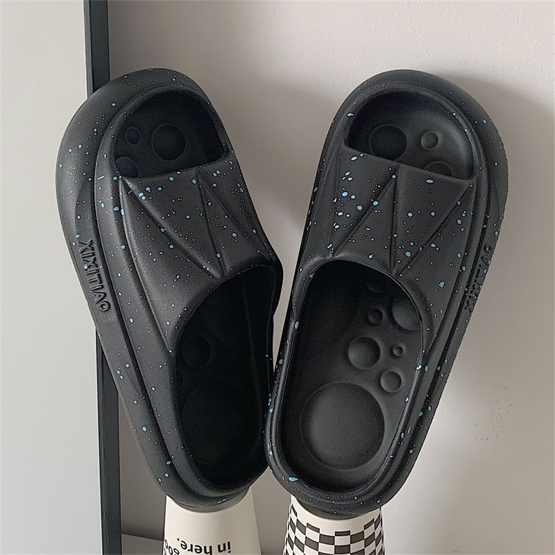 Thin strip women's summer couple national tide style fashion splashed ink sandals and slippers outer wear non-slip eva thick bottom home slippers men