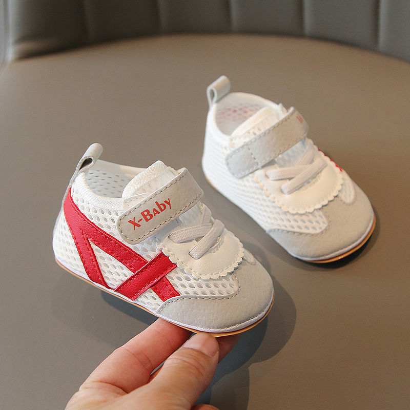 男宝宝步前鞋夏季0一1-2岁婴儿网面软底防滑学步鞋透气女宝宝鞋子