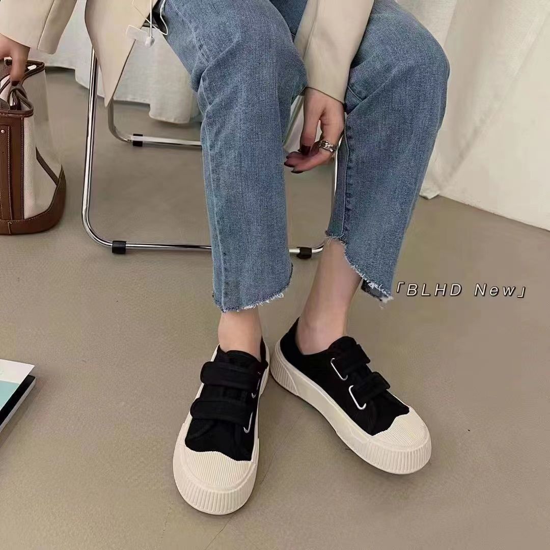 厚底餅乾鞋女鞋子2022年新款春季小眾休閒學生小白鞋ins潮帆布鞋