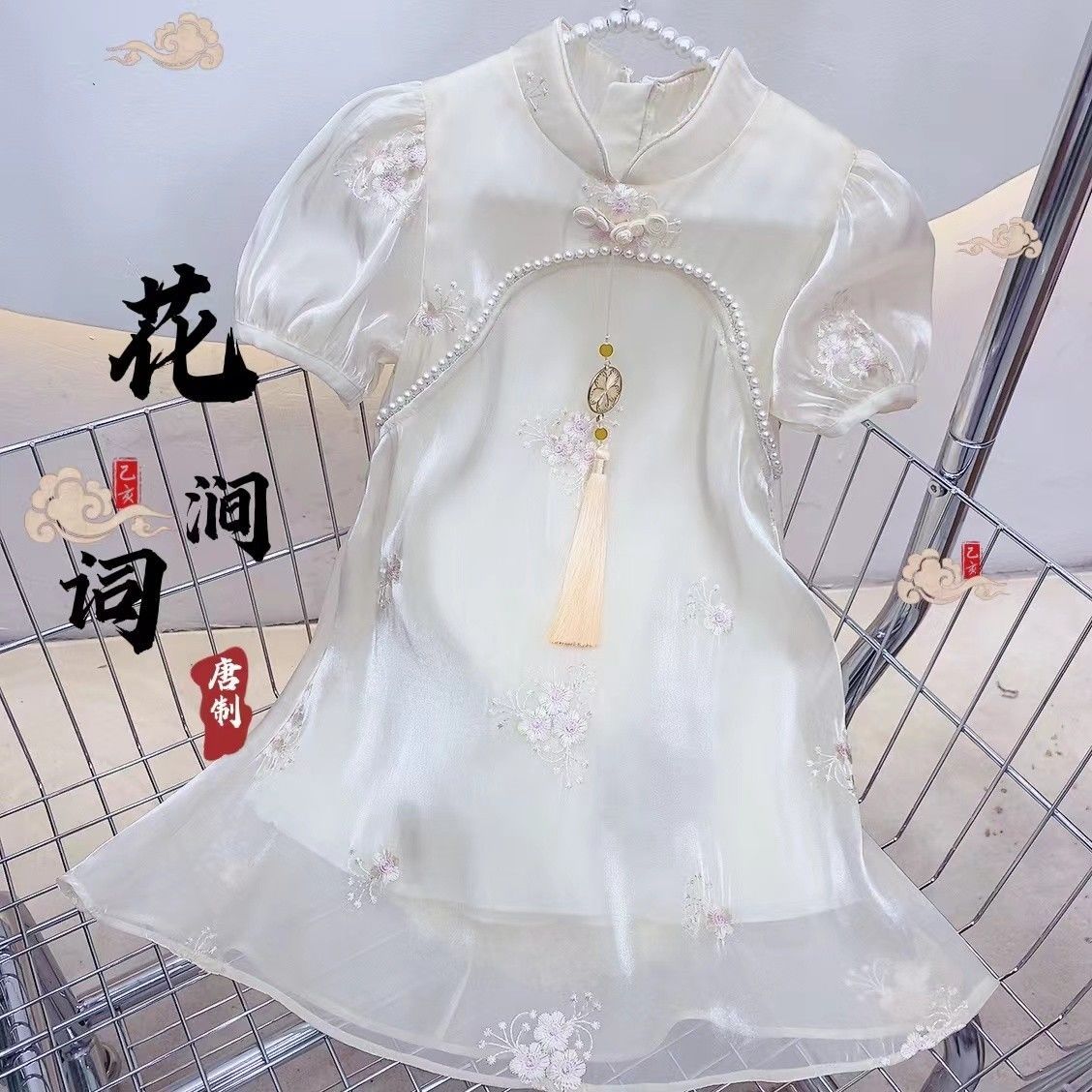 女童夏裝連衣裙2022新款兒童洋氣大童裝夏季裙子小女孩旗袍公主裙