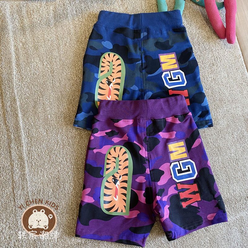 Cotton children's clothing boys and children 2022 summer new Korean version of sports thin tie-dye beach shorts