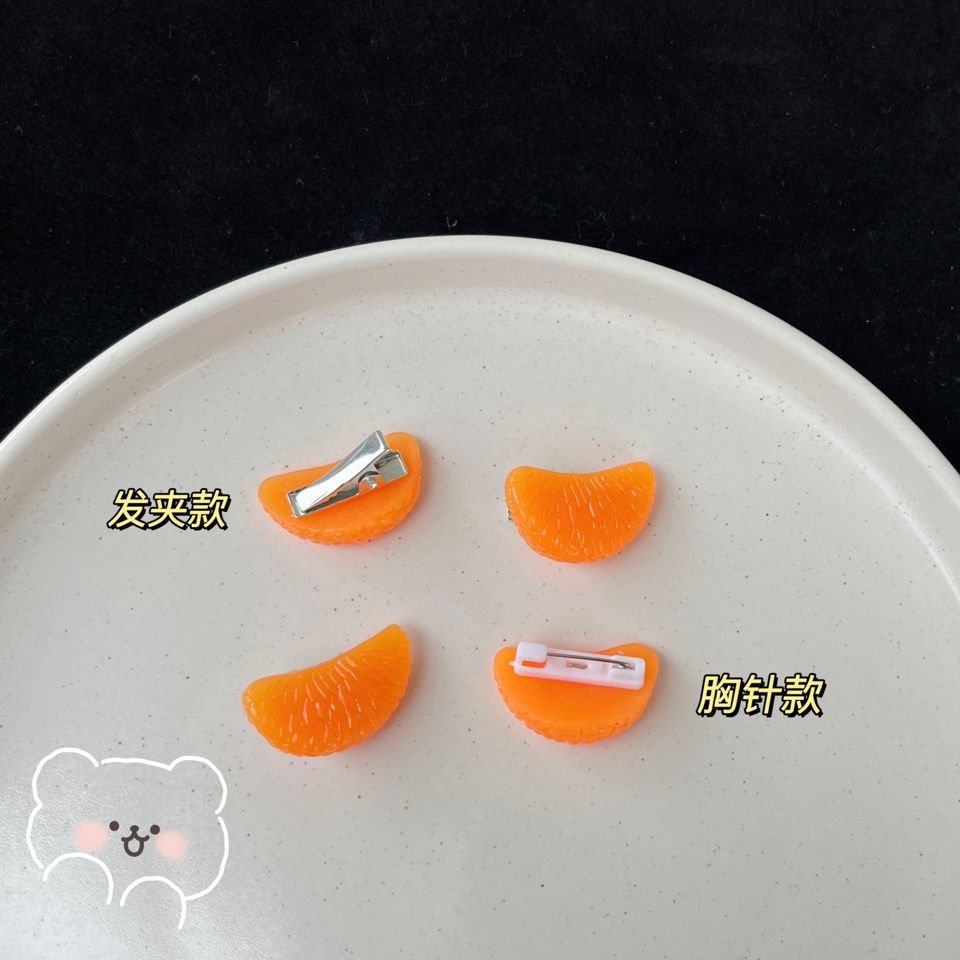 Imitation orange meat brooch hairpin ins cute funny funny duckbill clip bangs clip creative headdress girl