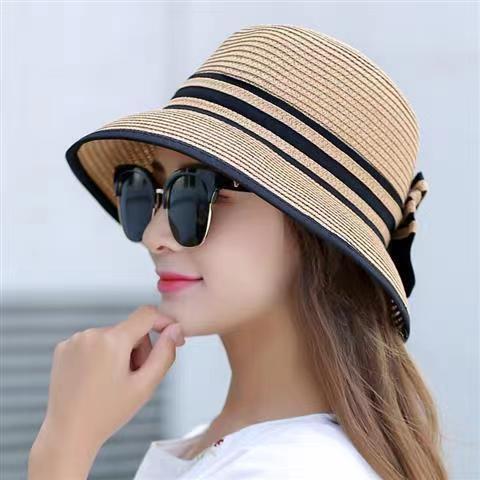 Summer Korean version of the sunscreen hat female casual fisherman hat basin hat M letter bow travel casual beach hat