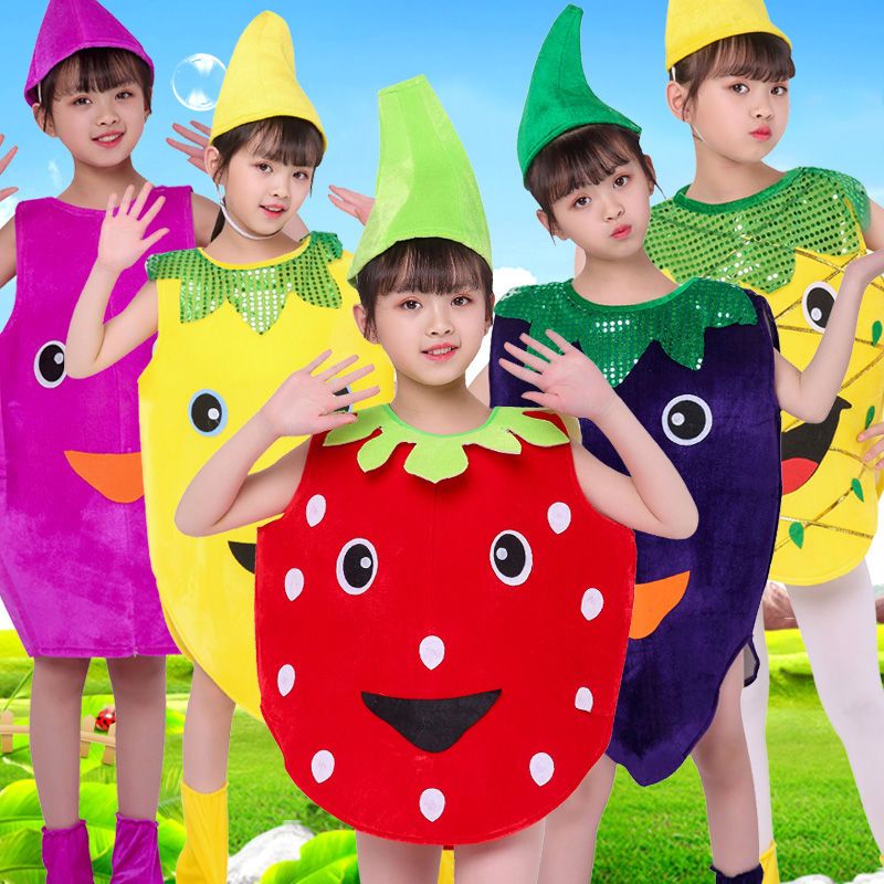 Children's performance clothing fruit clothing vegetable clothes children's fun kindergarten parent-child catwalk decoration environmental performance clothing