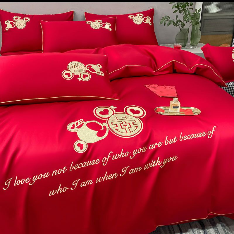 165635-婚庆四件套大红色刺绣新婚床单高档婚礼婚房被套喜被结婚床上用品-详情图