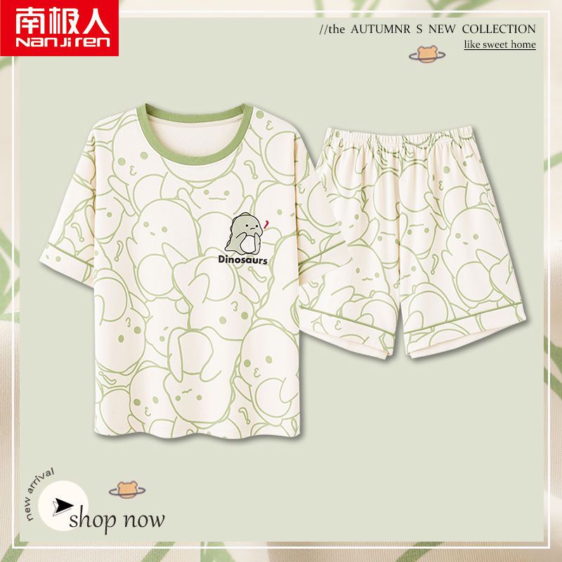 睡衣女夏季純棉短袖短褲可愛2023年新款家居服套裝夏天薄款兩件套