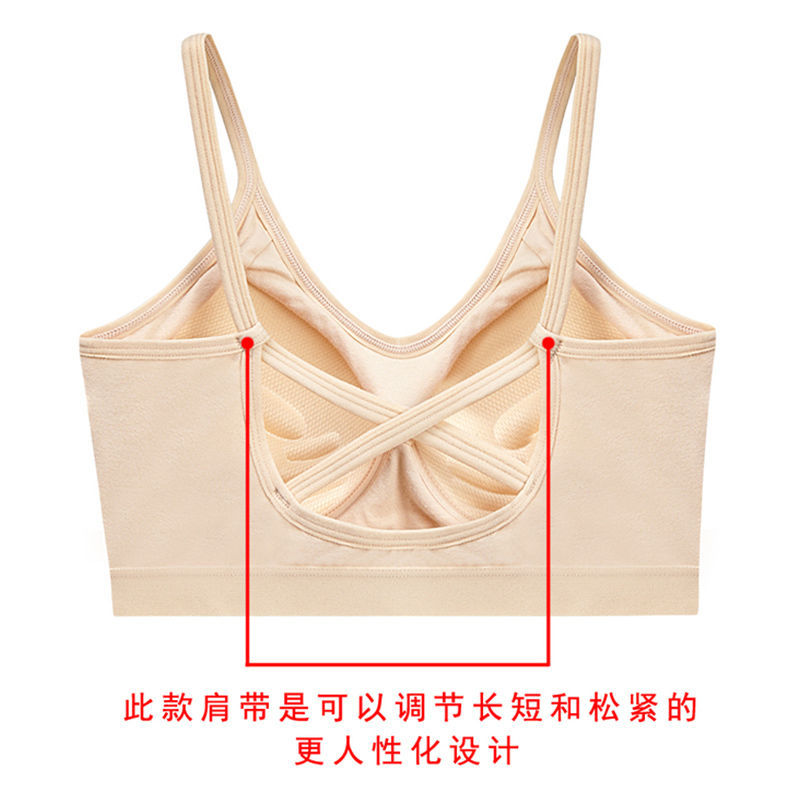 Ou Shibo tube top underwear women gathered anti-sagging wrapped chest bra bra student small vest pure cotton beauty back sports