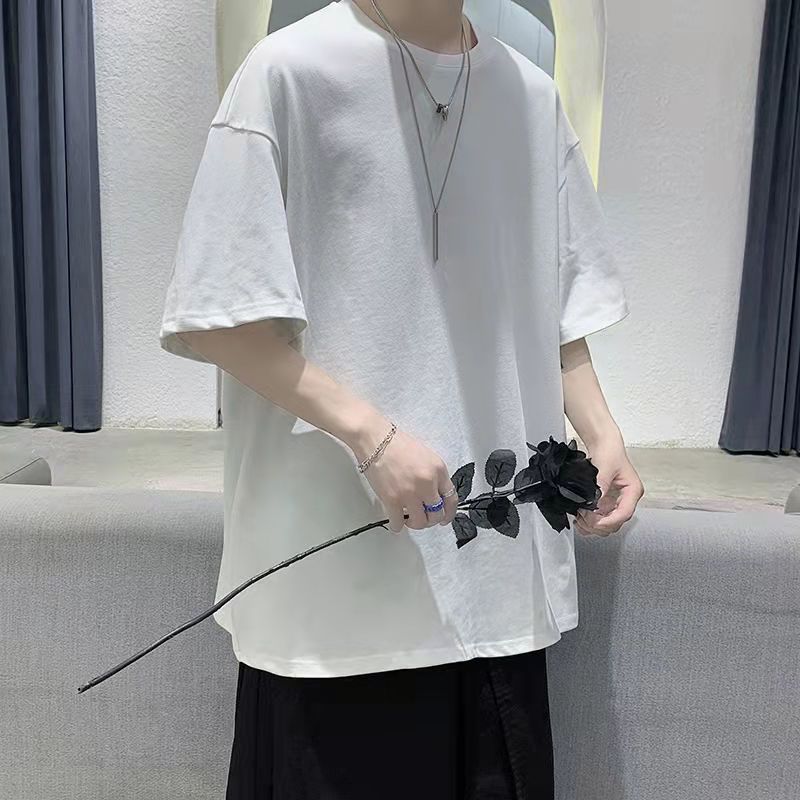 100%純棉純色簡約打底短袖t恤男夏季寬鬆百搭圓領ins上衣服男女裝