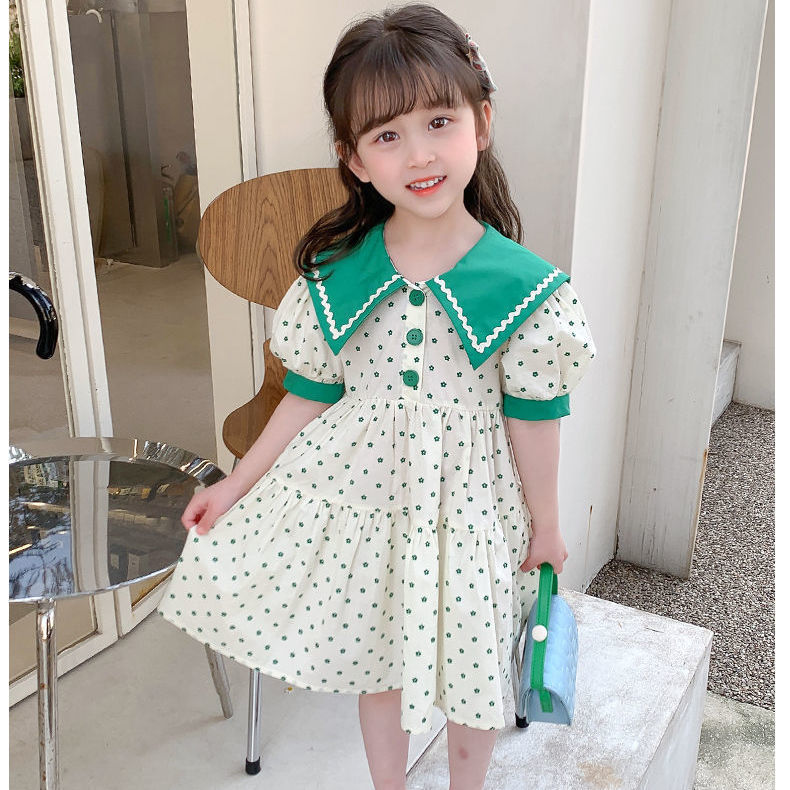 女童碎花連衣裙夏季洋氣薄款2023新款寶寶公主裙兒童裙子童裝夏裝