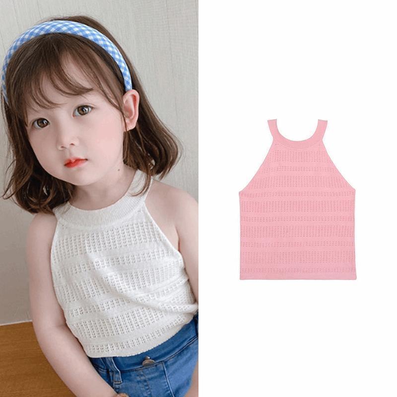 Girls' boys' summer clothes thin top 2-12 years old wearing bottoms air-conditioned clothes sleeveless suspender children's Vest