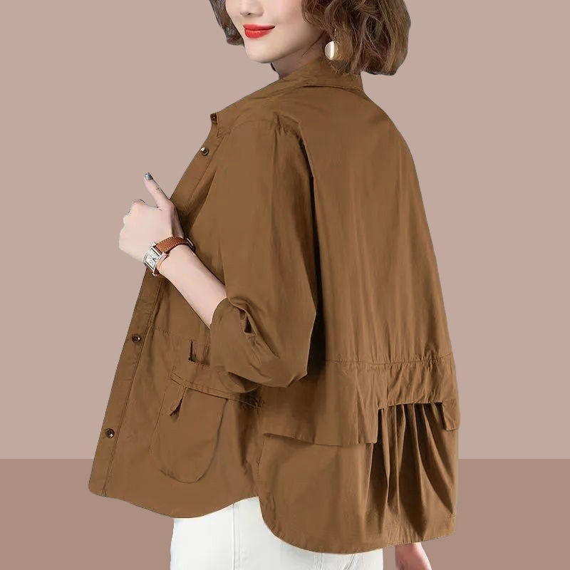 Sunscreen clothing women's summer long-sleeved 2023 new Korean version of foreign style sunscreen clothing loose breathable thin travel sunscreen shirt
