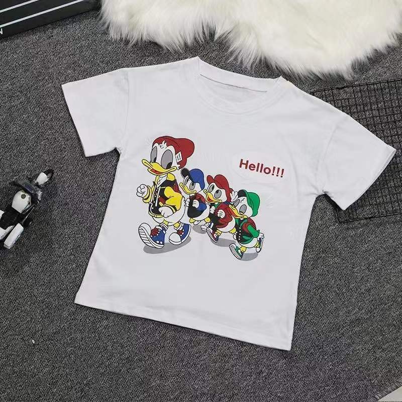 Girls' short-sleeved T-shirt summer new loose foreign style big children's cartoon half-sleeved primary school students' clothes bottoming top