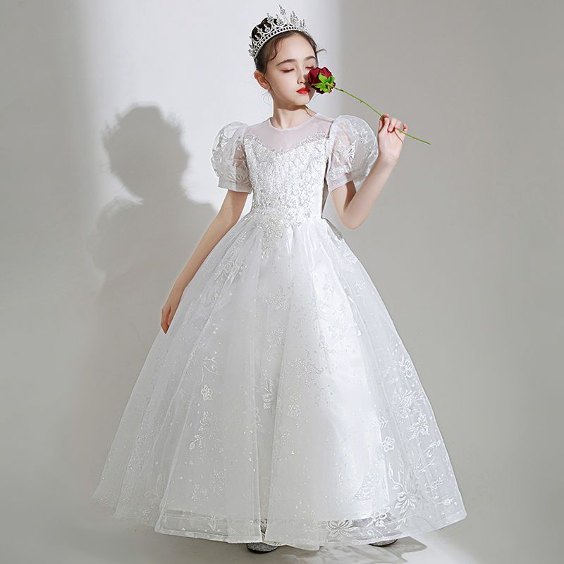 公主裙女童禮服花童婚禮女孩兒童婚紗晚禮服六一主持人鋼琴演出服