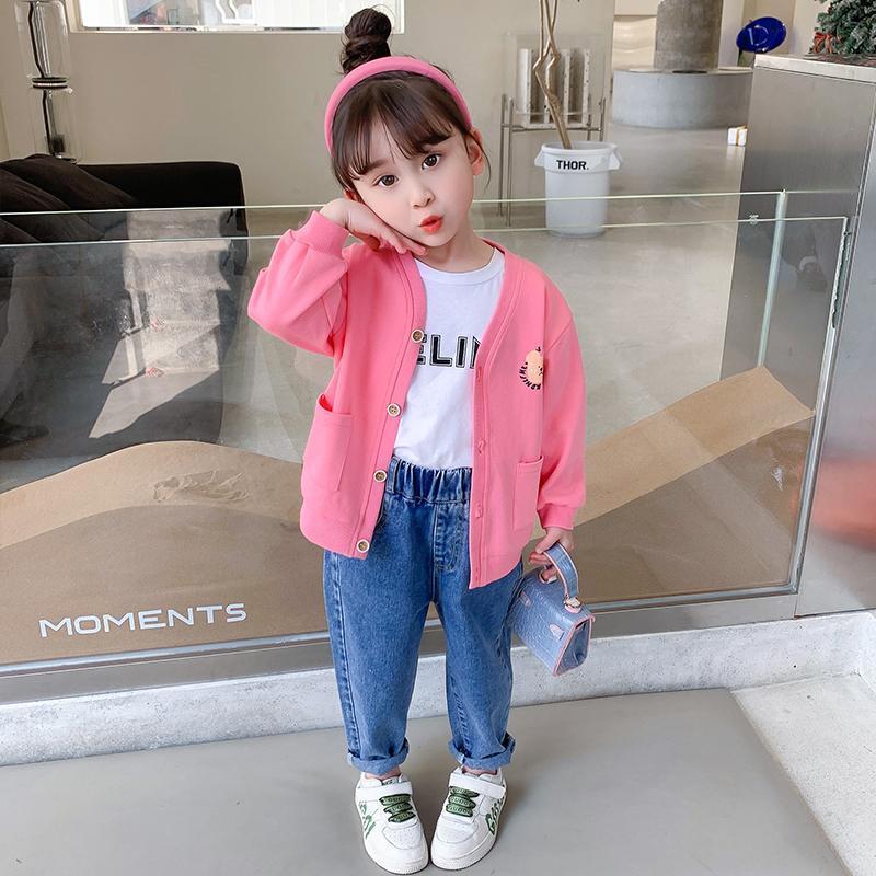 Girls' jacket spring clothes 2022 new children's foreign style girls' clothes fashionable baby spring and autumn children's cardigan children's clothing