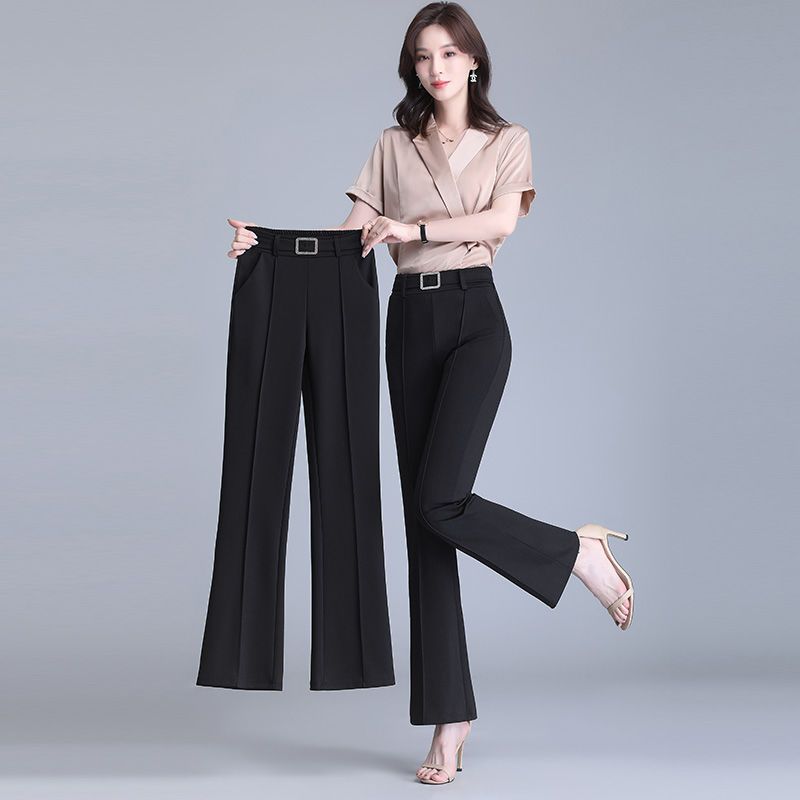  summer bell-bottoms women's high-waist slimming all-match suit pants women's straight drape wide-leg slim-fit casual trousers