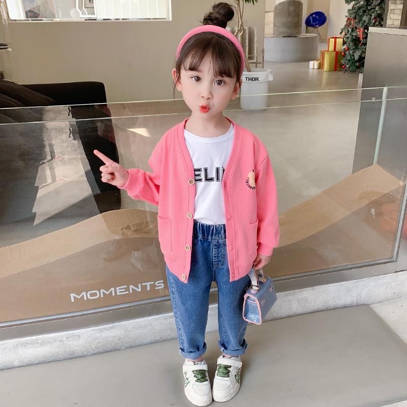 Girls' jacket spring clothes 2022 new children's foreign style girls' clothes fashionable baby spring and autumn children's cardigan children's clothing