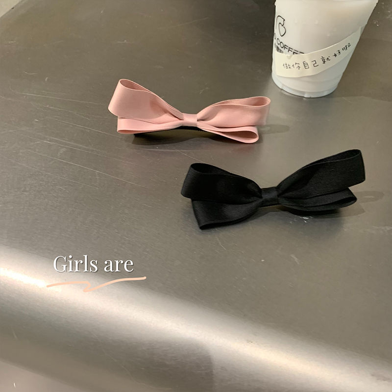 Japanese summer pink bow three-dimensional hairpin side clip female high ponytail sweet girl top clip new hair accessories