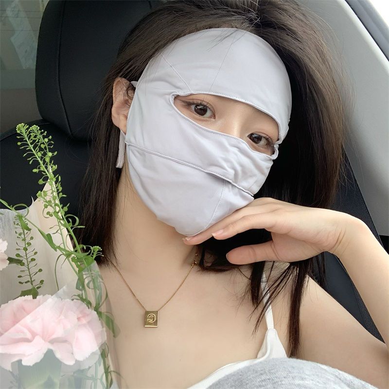 Sunscreen mask women's full face anti ultraviolet sunshade mask summer thin ice breathable sunscreen mask face Gini