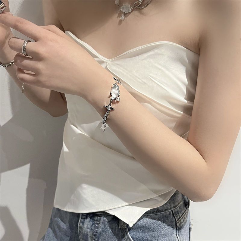 Cloud Star Stitching Bracelet Men's and Women's Trendy Ins Niche Personality Design High-end Hip-Hop Hand Jewelry Couple Accessories