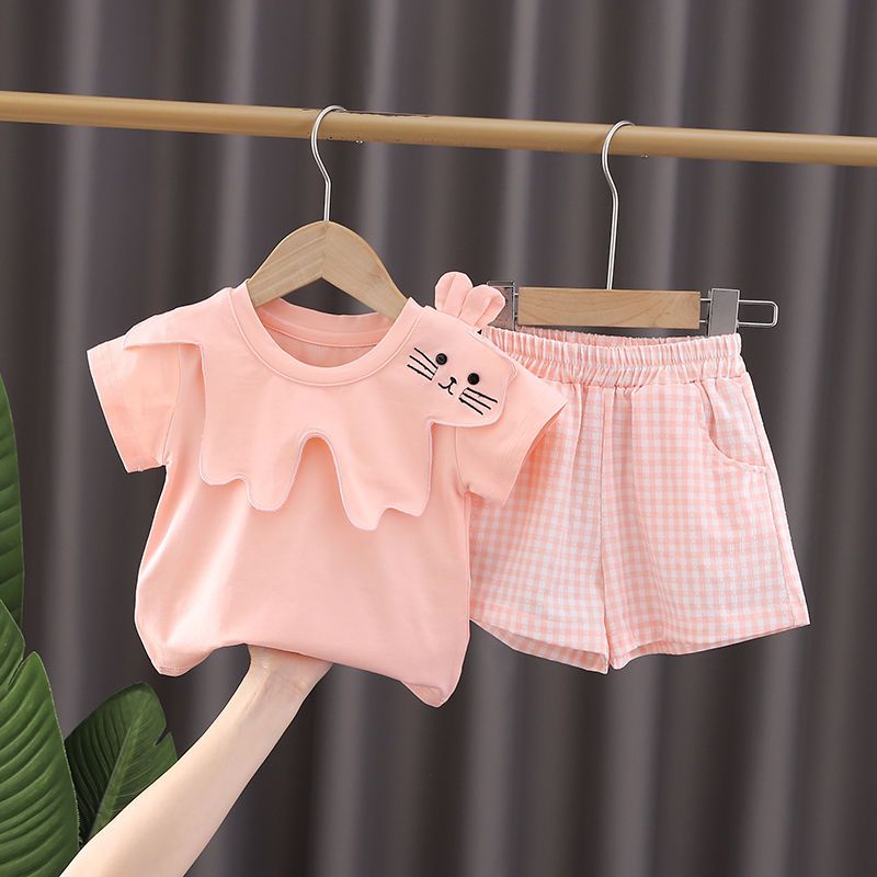 女童夏裝2023新款洋氣女寶寶衣服夏季薄款嬰兒潮童裝兒童短袖套裝
