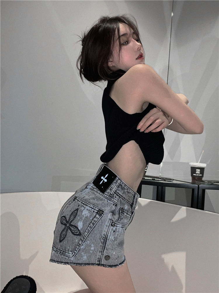 辣妹牛仔毛邊短褲女裝夏季薄款ins風潮淺色百搭高腰顯瘦闊腿褲子