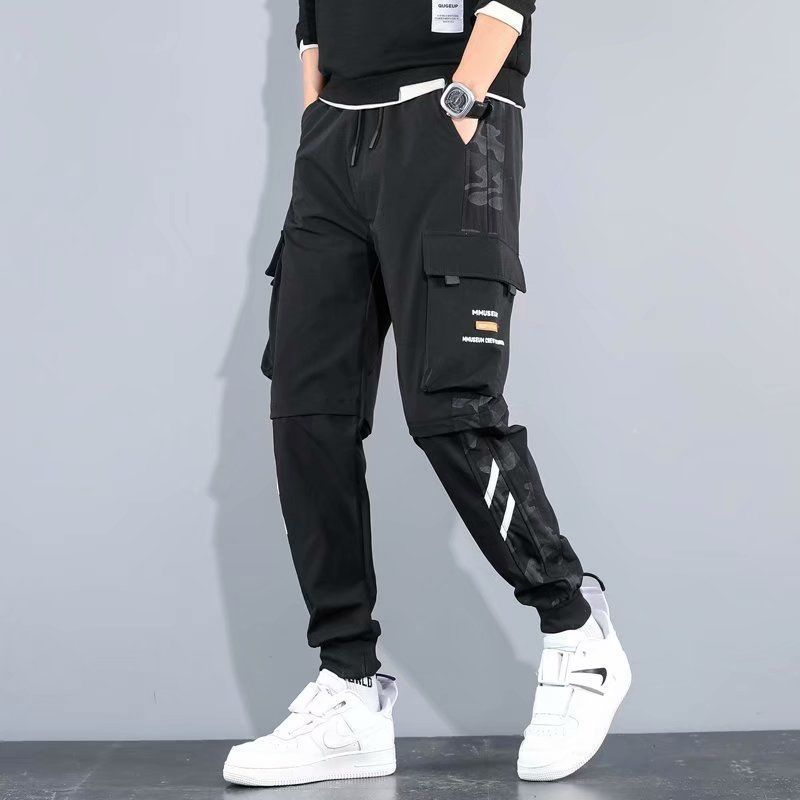 Spring and autumn plus size trousers men's trendy brand loose-fitting overalls Korean style trendy all-match trousers sports casual pants