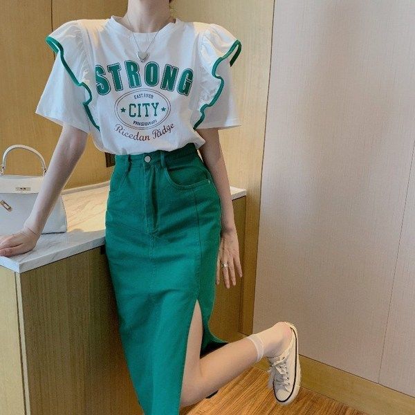 2023 summer net red new large size fat mm foreign style loose thin short-sleeved T-shirt women's top 200 catties 300
