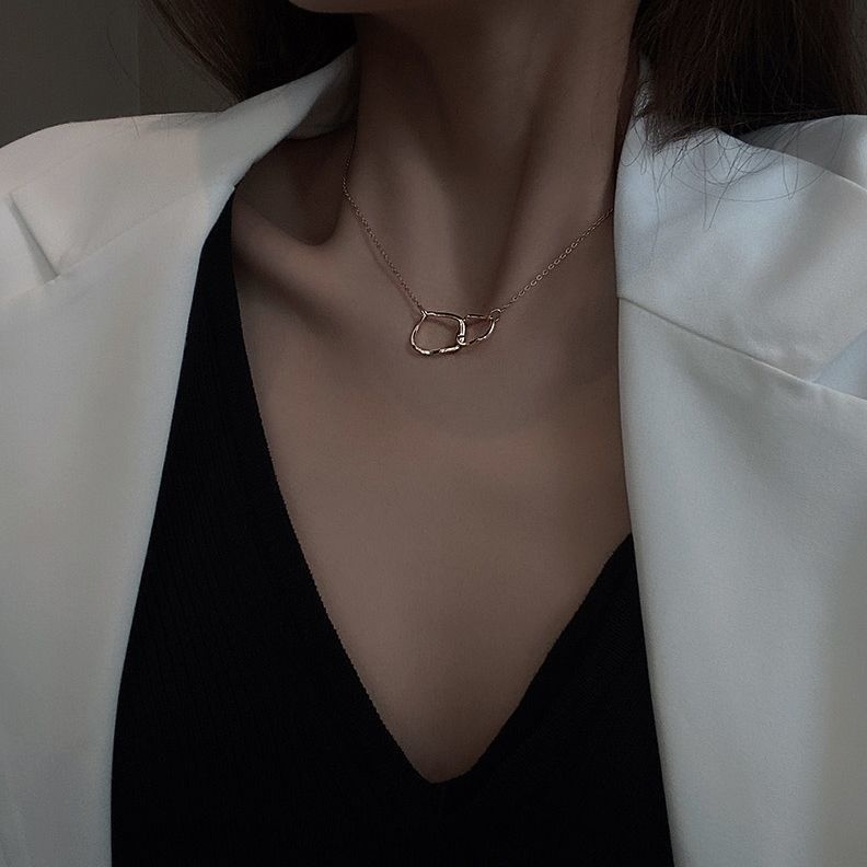 Four packs] new niche design necklace women's trendy collarbone chain short section net red simple temperament cold wind Korean version