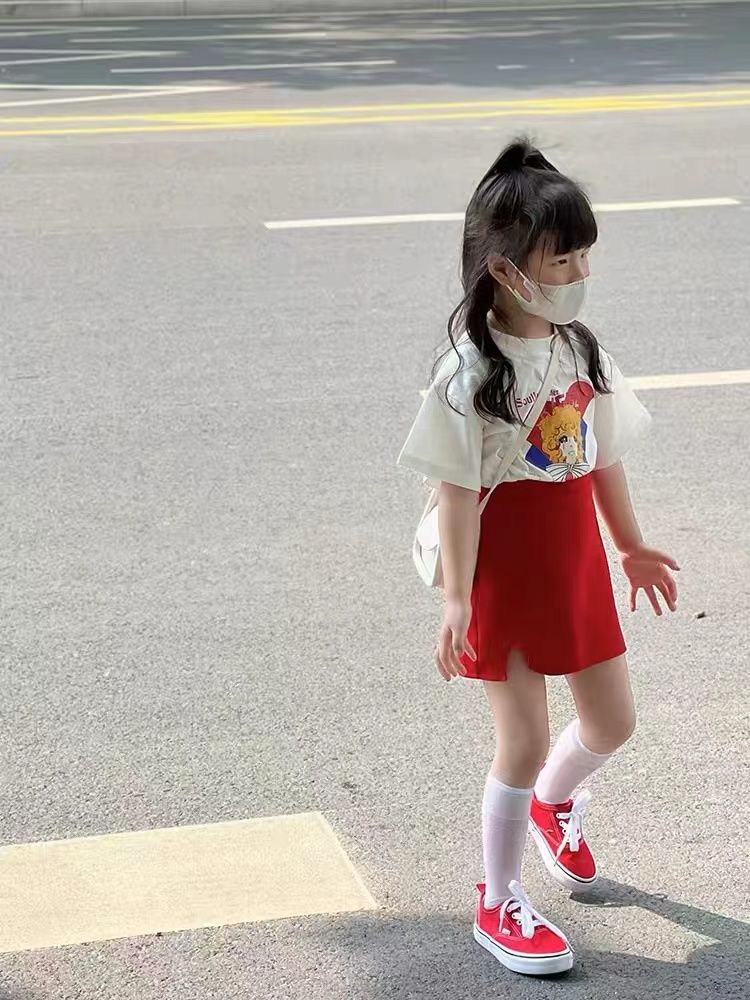 女童套裝韓國2022夏季新款短袖甜心grill洋氣女寶寶裙子兩件套潮