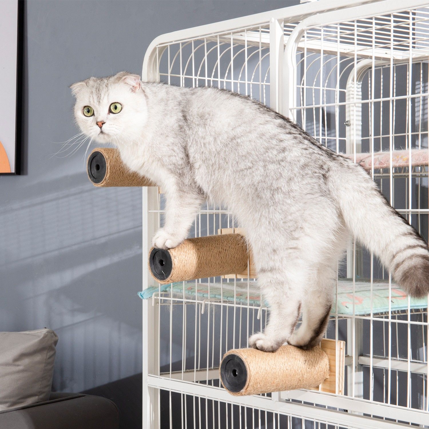 猫笼剑麻猫抓板猫爬架楼梯平台黄麻猫抓柱多层攀爬猫咪玩具猫用品
