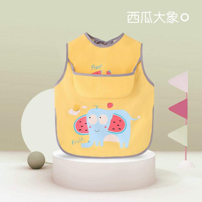 Baby coverall summer thin children's eating bib waterproof anti-dirty sleeveless rice pocket baby reverse dressing child apron