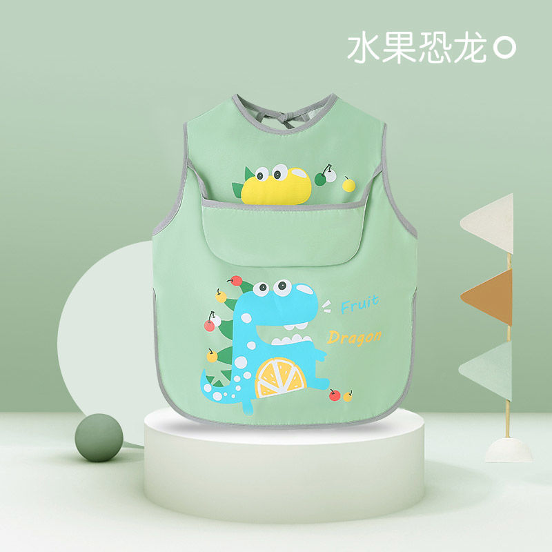 Baby coverall summer thin children's eating bib waterproof anti-dirty sleeveless rice pocket baby reverse dressing child apron