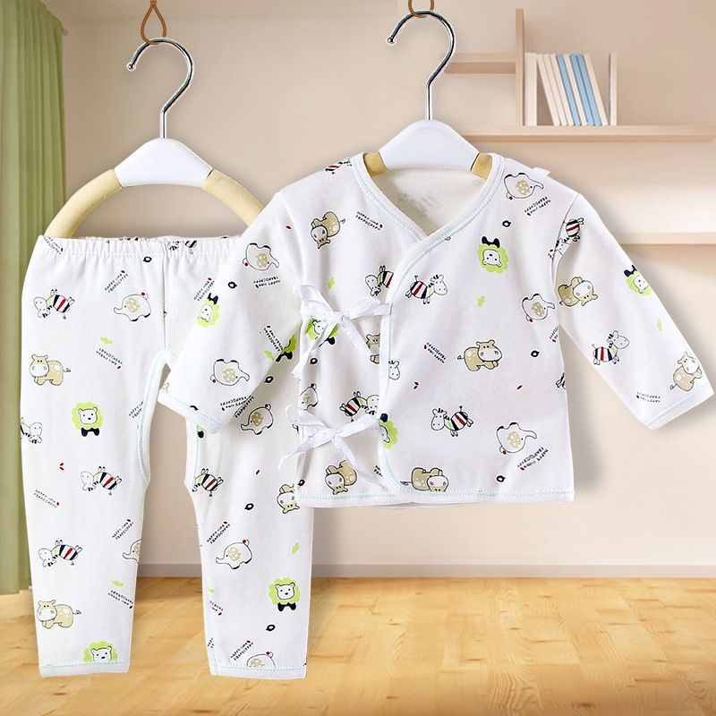 Newborn 0-3-6 months monk clothing pure cotton long underwear suit spring and autumn newborn baby clothes summer thin section