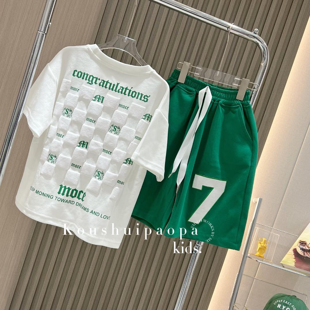 男童夏季套裝2023新款兒童夏裝t恤短袖中大童衣服帥氣運動兩件套