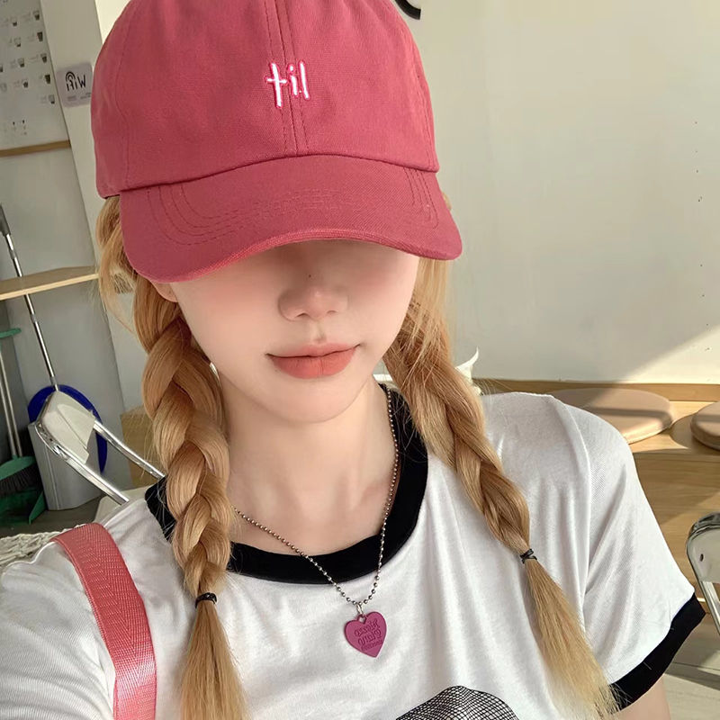 2023 net red plum color baseball cap Korean version all-match show face small simple embroidery casual student sunshade hat female