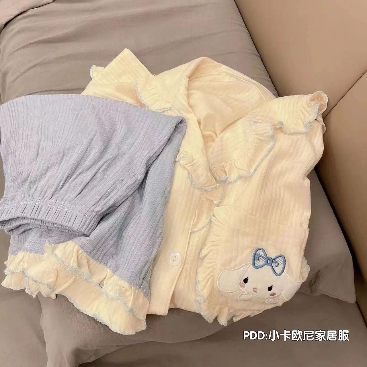Pajamas women's summer Korean pajamas high-value short-sleeved thin section ins style cinnamon dog girl home clothes can be worn outside