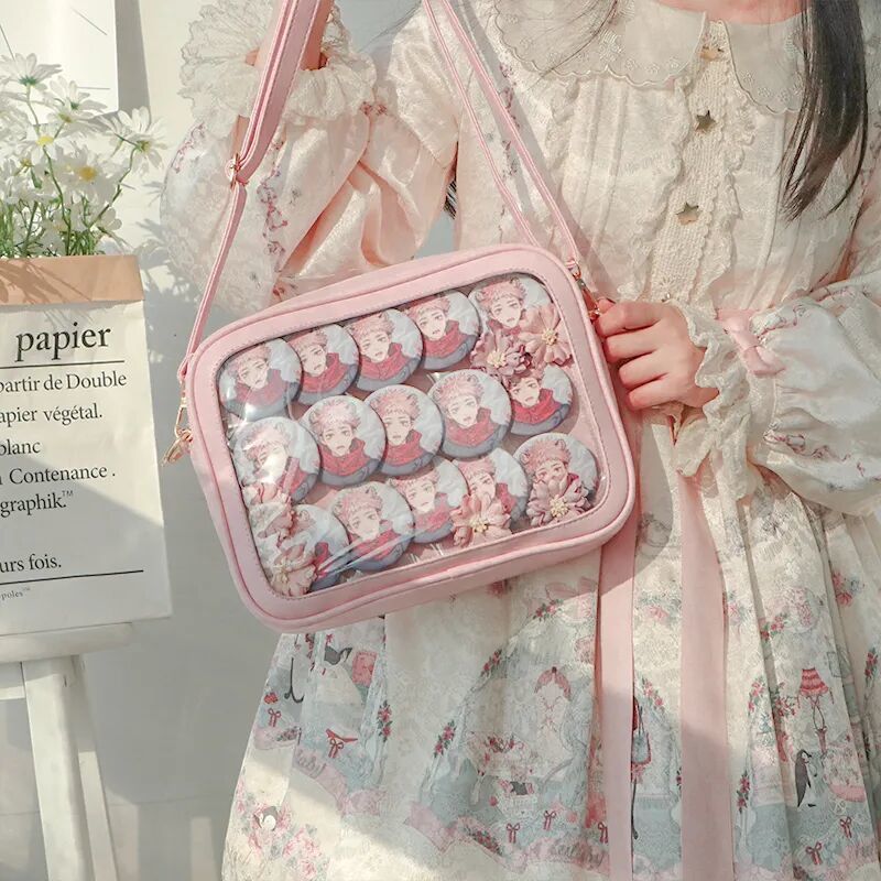 prettybag原創日系軟妹jk制服包透明斜挎pu可愛少女學院動漫痛包