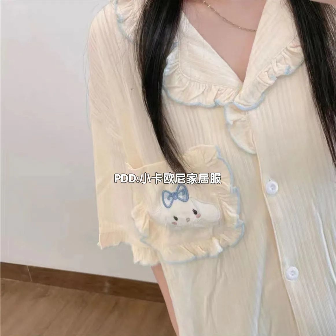 Pajamas women's summer Korean pajamas high-value short-sleeved thin section ins style cinnamon dog girl home clothes can be worn outside