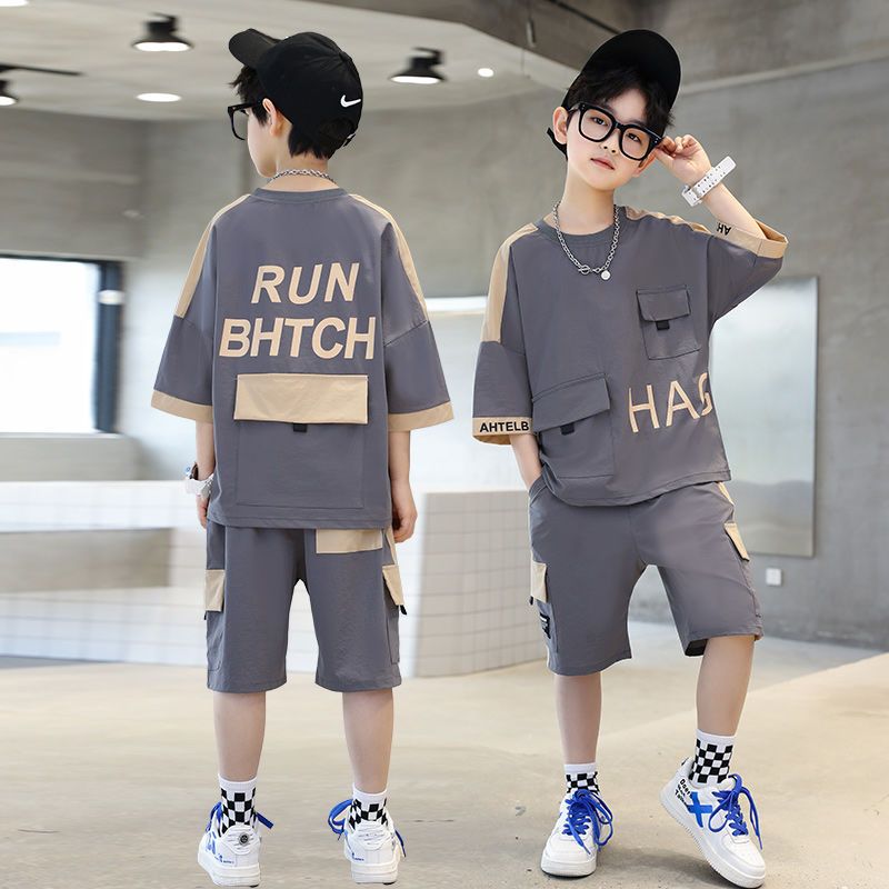 男童夏装短袖套装帅气新款潮洋气中大儿童夏季运动两件套韩版