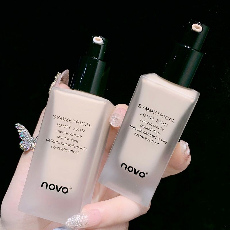 NOVO粉底液遮瑕保濕遮斑不卡粉防水防汗不脫妝控油24小時奶油肌