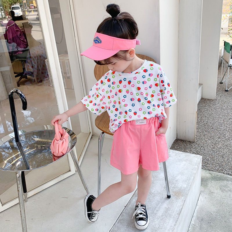 Girls' short sleeve T-shirt summer  new wide version foreign style summer children's T-shirt little girls' half sleeve top fashion